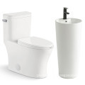 High Quality Custom Wholesale Cheap Luxury Bathroom Pure White Ceramic Toilet and Sinks Set