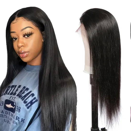 Y F Brazilian Virginia Human Hair Wigs,Straight Human Hair Lace Closure And Frontal Wigs With Baby Hair For Black Women