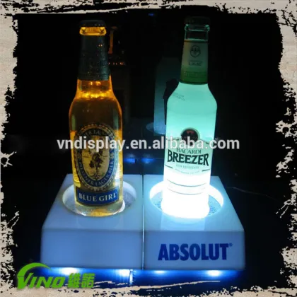 Two Bottles LED Beer Bottle Light, Bottle Glorifiers LED Light Base, Beer Display