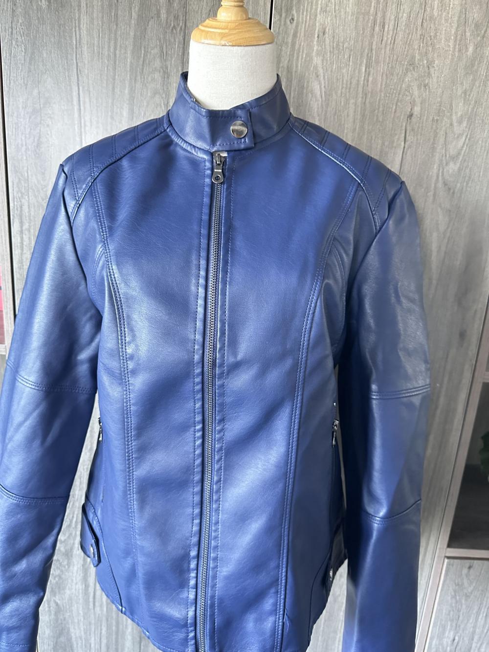 Leather biker jacket women