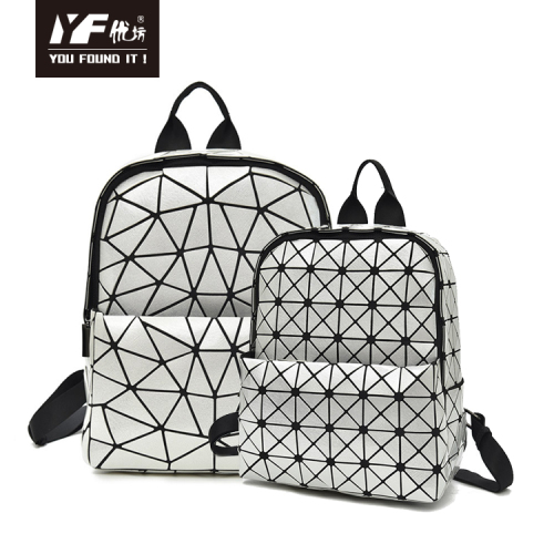 Geometric holographic laptop backpacks reflective bag