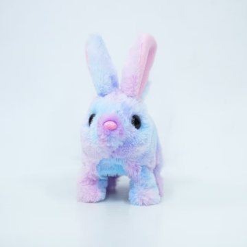 Electric Tie-Dye Fluffy Plush Rabbit Toy