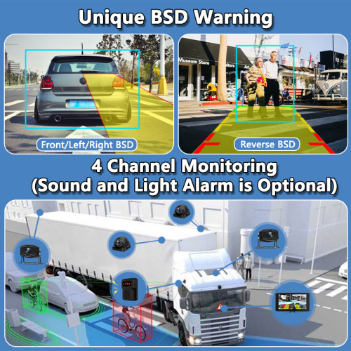 10.1 inch vehicle monitor system Pedestrian Alarm