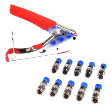 Coaxial Cable Stripping and Crimping Tool Kit with RG6 Connector