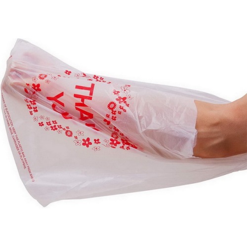 Black Big Plastic Poly Carrier T-Shirt Thank You Transparent Polythene Shopping Grocery Packaging Bag For Storage