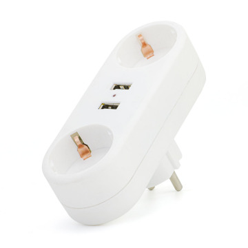 Châu Âu 2 cách điện mở rộng dây điện không dây 16A 250V với ổ cắm điện 2USB