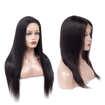 150% 180% 200% Density Straight Human Hair 4*4 Lace Closure Front Wig Unprocessed Brazilian Lace Wig Virgin Cuticle Aligned Hair