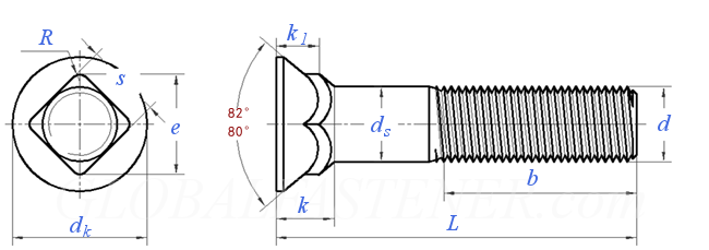 Flat-Head Square-Neck Plow Bolts