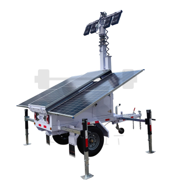Mobile Retractable Solar Light Tower with LED Lights for Sports and Industry