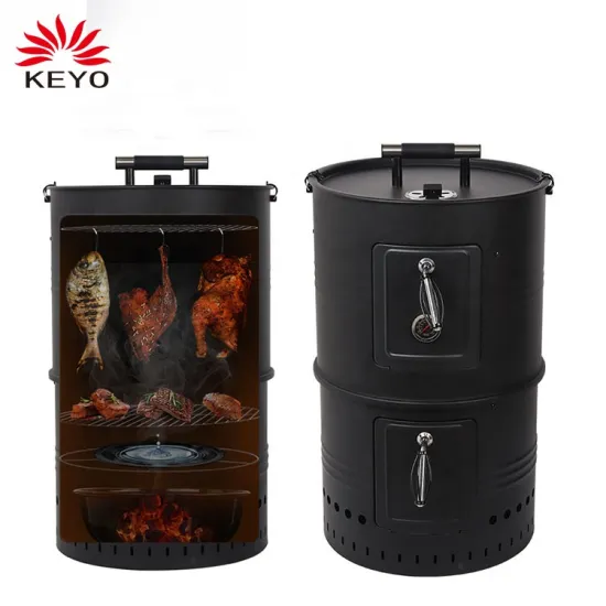 F23 Barbeque 18" vertical  tower Big Barrel Charcoal Barbeque 3 in 1 Vertical BBQ Smoker Grills manufacture With Triple Layers