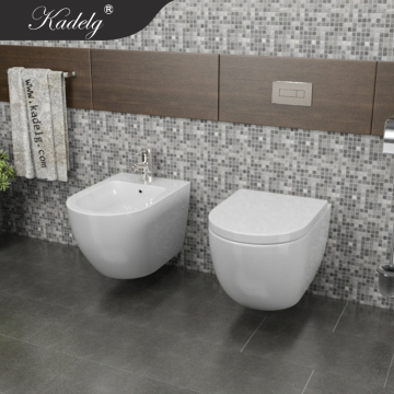 European Washdown Ceramic Wall Hung Toilet Set for Bathroom