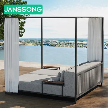 Modern Outdoor Daybed Furniture for Hotels: Aluminum Frame Daybed with Canopy