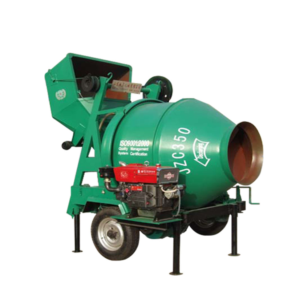 350l diesel concrete drum mixer with tipping hopper