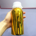 Aluminum oil bottle with sealed plastic cap and inner plug