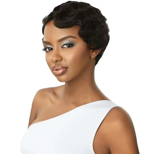 Brazilian Finger Wave Wig Remy Human Hair Pixie Cut Lace Wigs Msbeauty Hair Short Machine Made Human Hair Wigs For Black Women