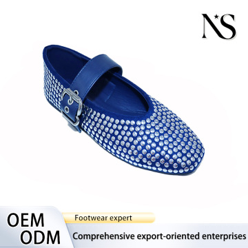 Elegantes sapatilhas Mary Jane em azul marinho para mulheres