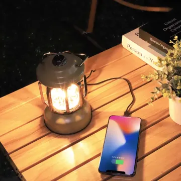 Rechargeable Retro Metal Camping Light Portable Waterpoor Outdoor Tent light Emergency Lighting for Power FailureOutages