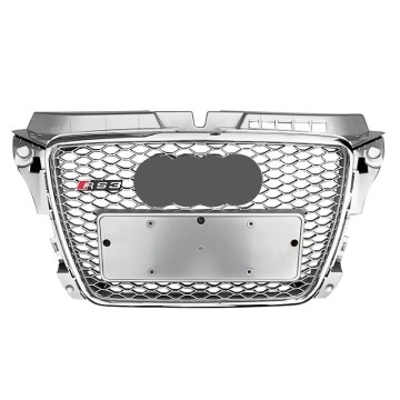 Grille de pare-chocs avant en nid d'abeille argenté pour 2008-2013 Audi A3 8p - mise à niveau de la calandre du radiateur RS3