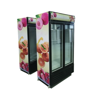 Double Sliding Doors Upright Fridge Display