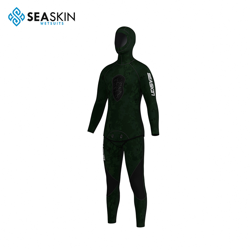 Seaskin Custom Yamamoto 5mm 2 ชิ้นลายพรางที่คลุมด้วยผ้า Neoprene Spearfishing Wetsuit