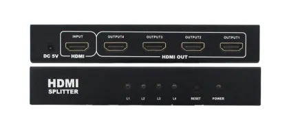 1 x 4 HDMI Video and Audio Splitter