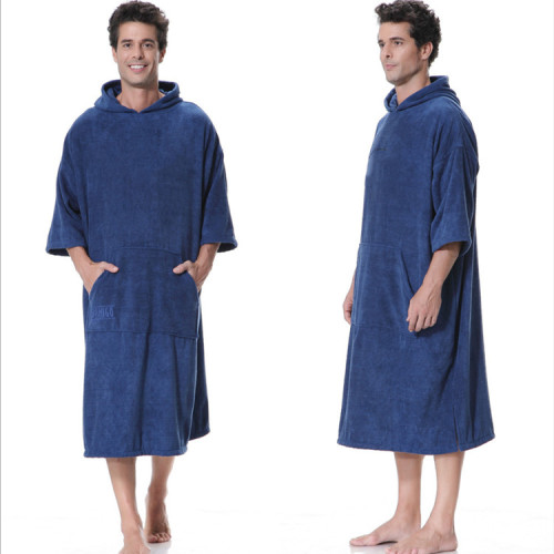 Poncho de algodón de toalla de felpa seca de bata de spa