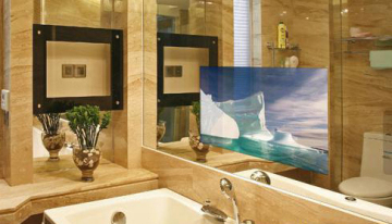 Luxurious smart bathroom TV mirror