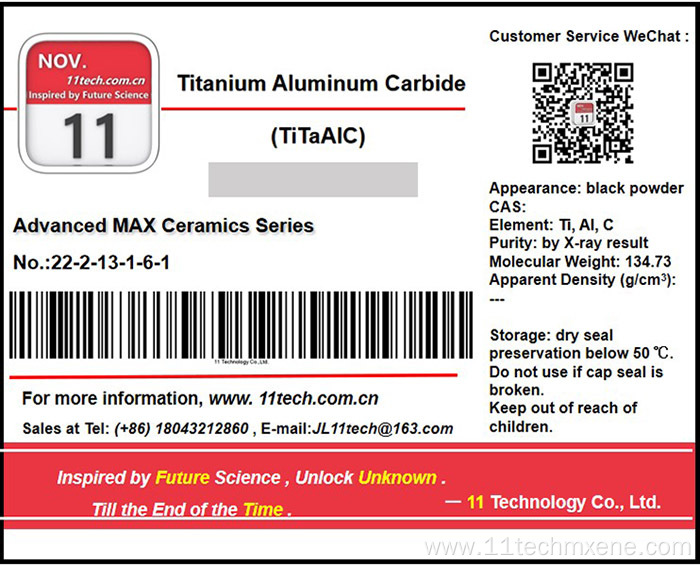 MAX phase materials TiTaAlC Black powder