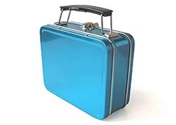 Glossy vanish metal suitcase box with plastic handle