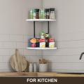 2-Tier Wall Mounted Floating Corner Storage Shelf