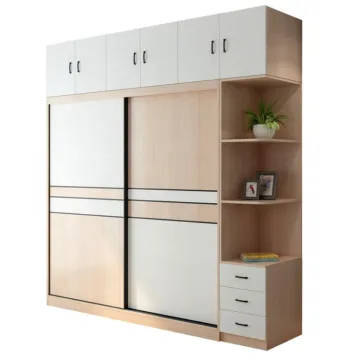Modern White Corner Wooden Wardrobe for Bedroom