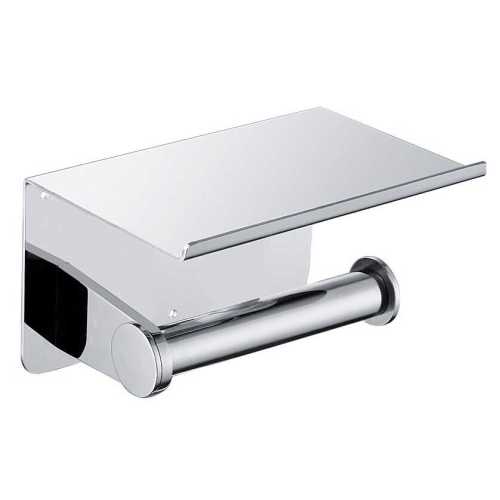 Toilet paper holder with shelf