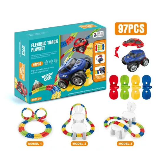 High-Quality 187-Piece Slot Car Assembly Race Track Play Set for Kids