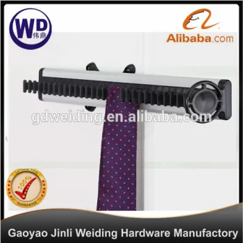 Pull out closet Tie sliding rail hanger rack organizer aluminum chrome 1201