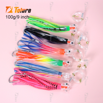 9 -Zoll -Acrylkopf -Trolling -Köder für Marlin und Thunfisch mit Edelstahlhaken