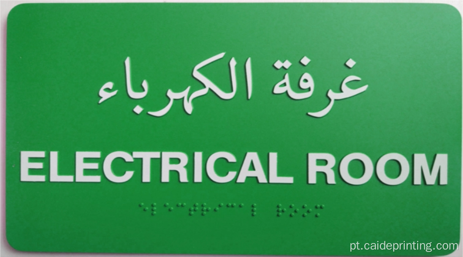 Nome da porta do escritório Placas de letra árabe em braille