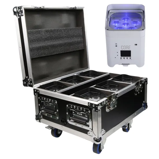 Sailwin Battery Wireless LED UPLIGHTS with RGBAW UV Rechargeable Par Light and Charging Flight Case