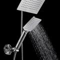 Bathroom square rain water saving shower head set