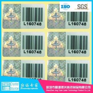 3D Laser Hologram Sticker With Serial Number