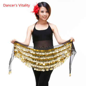 Cheap Dancewear For Women Belly Dancewear Training Accessories Hip Scarf 288 Coins Belt Golden Belly Dance Hip Belt