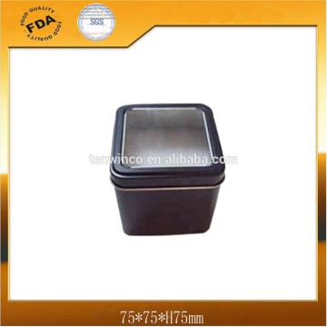 Square Watch Tin Box with PVC Window