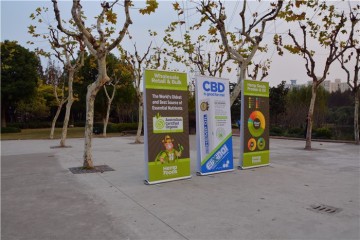 100*200cm aluminum outdoor vup screen banner stand with spring and heavy iron foot
