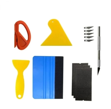 Professionelles Auto -Film -Wrap -Werkzeug -Kit: einschließlich Vinylspatel, Schaber, Cutter, Resegee -Set für Fahrzeugfenster -Tönungen Installation und Autozubehörverpackung