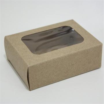 Brown-Packpapierkasten mit klarem Fenster