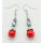 Red Coral Twist Beads hematite earring