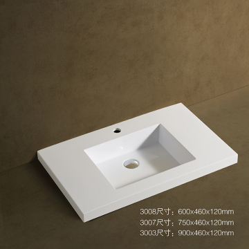 White Solid Surface Bathroom Cabinet Sink Basin - High Quality Artificial Stone Resin Supplier