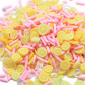 Charms in pasta polimerica fetta di frutta limone spruzza