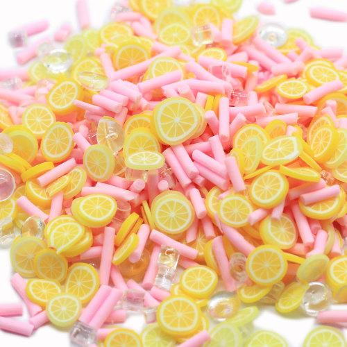 Mescolare Charms Polymer Clay Fetta di frutta Limone Cioccolato Sprinkles per Slime