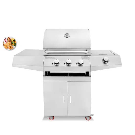 Out door gas bbq grill Commercial Gas Grill with 3+1 burners Black Steel LGP gas grill