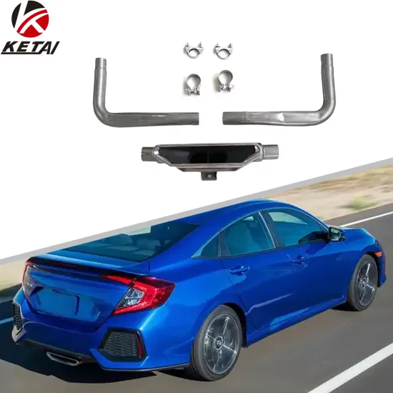 2016 SI Style Stainless Steel Car Rear Bumper Tail Pipe Accessory for HONDA CIVIC